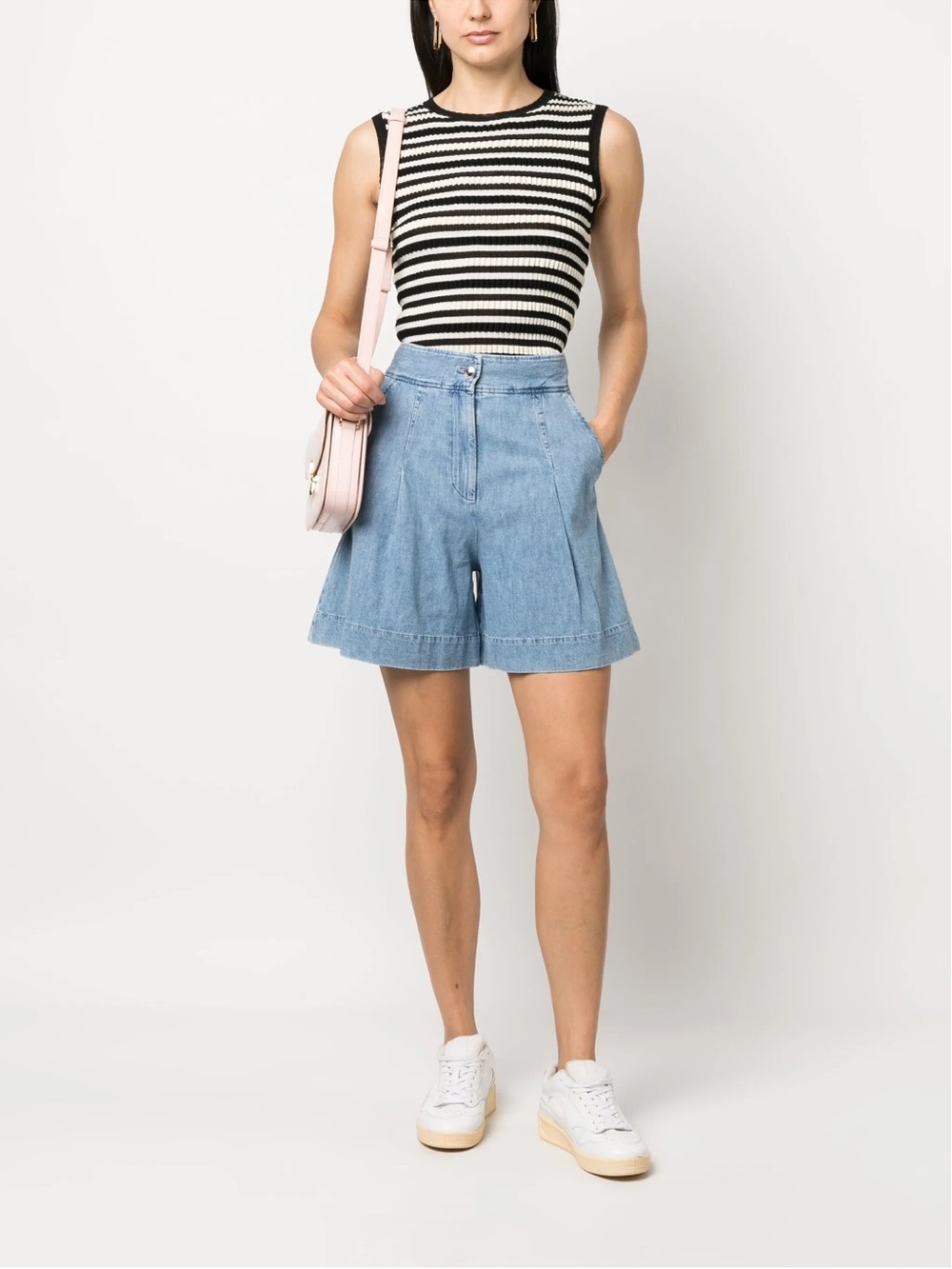 A.P.C. Light Blue Denim Bermuda Shorts